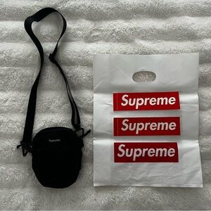 Authentic Supreme x Cordura Black Small Box Logo Shoulder Bag